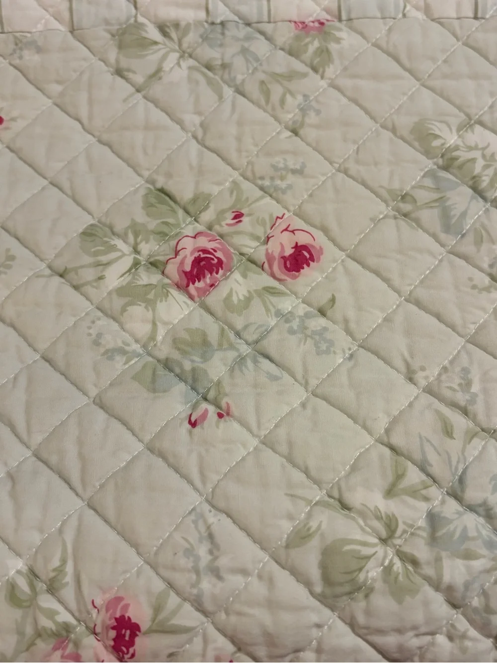 Simply Shabby Chic Twin Bedding Set Pink Cream Quilt & Standard Sham 100% cotton